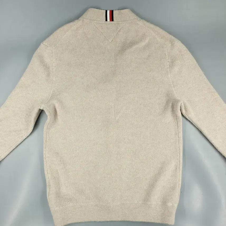 [BUNJANG] Tommy Hilfiger Light Beige Merino Wool V-Neck Cardigan / 타미힐피거 라이트베이지 브이넥 메리노울 니트 가디건 L