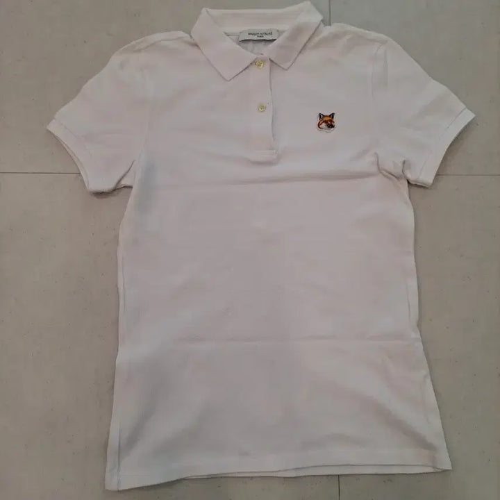 [BUNJANG] Maison Kitsune Fox Patch Polo Shirt White S / 메종키츠네 폭스 반팔 카라티 화이트 s