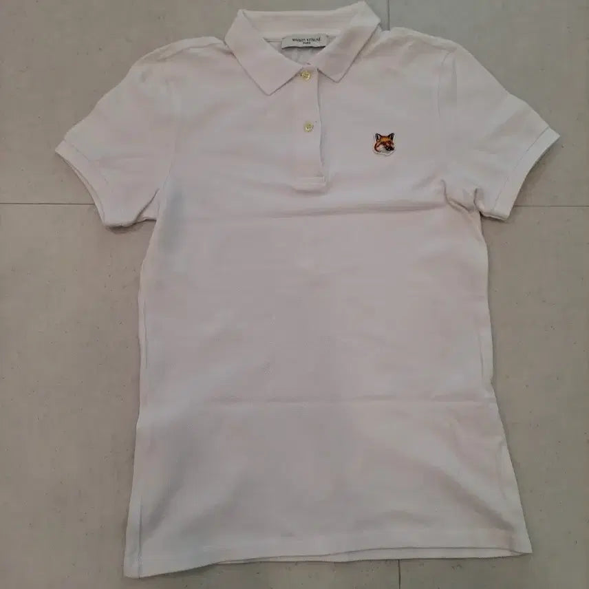[BUNJANG] Maison Kitsune Fox Patch Polo Shirt White S / 메종키츠네 폭스 반팔 카라티 화이트 s