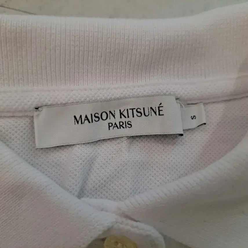 [BUNJANG] Maison Kitsune Fox Patch Polo Shirt White S / 메종키츠네 폭스 반팔 카라티 화이트 s