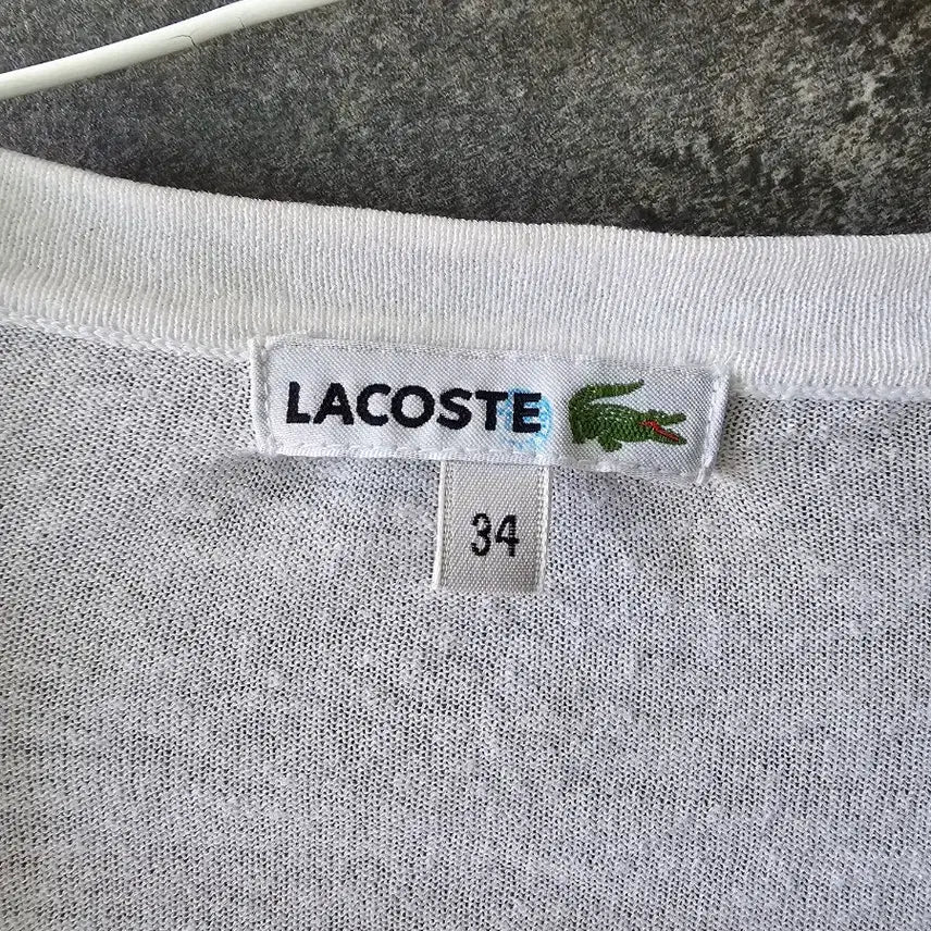 [BUNJANG] Lacoste White V-Neck Cardigan / 라코스테 화이트 브이넥 가디건