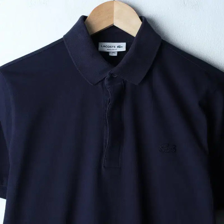 [BUNJANG] Lacoste Small Logo Navy Polo Shirt / (S-M) 라코스테 반팔 카라 티셔츠 스몰로고 네이비 놈코어-184E3