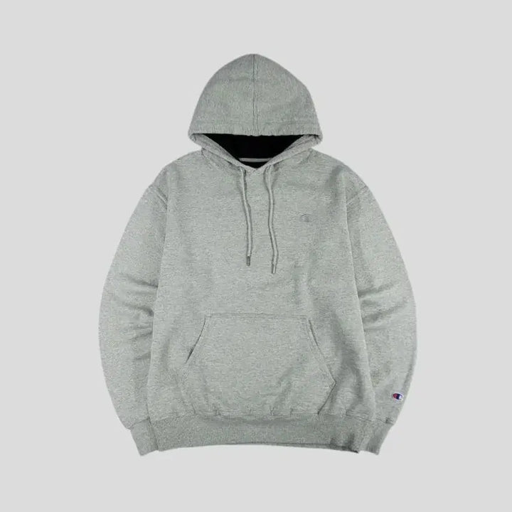 [SOLD OUT] 챔피온 그레이 톤톤 로고 기모 코튼블렌드 후드 티셔츠 MADE IN HO