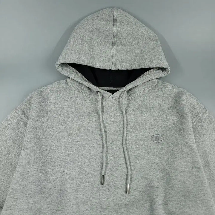 [SOLD OUT] 챔피온 그레이 톤톤 로고 기모 코튼블렌드 후드 티셔츠 MADE IN HO