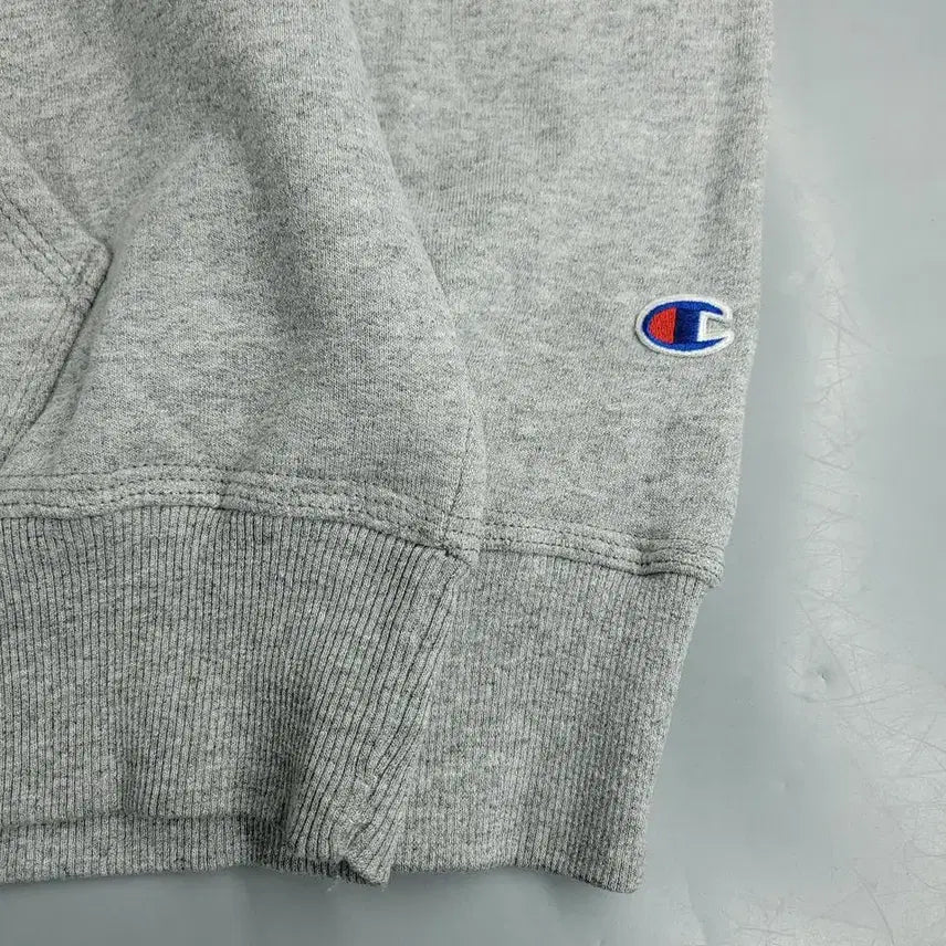 [SOLD OUT] 챔피온 그레이 톤톤 로고 기모 코튼블렌드 후드 티셔츠 MADE IN HO