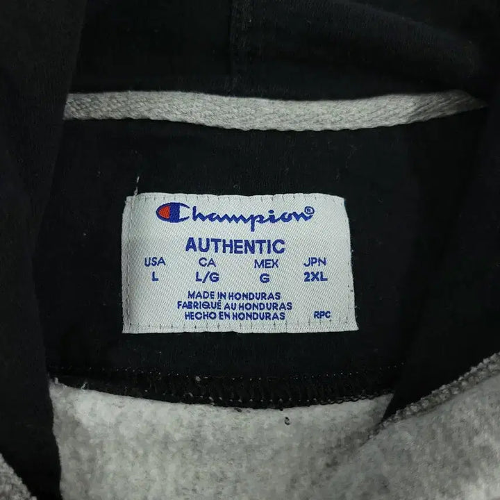 [SOLD OUT] 챔피온 그레이 톤톤 로고 기모 코튼블렌드 후드 티셔츠 MADE IN HO