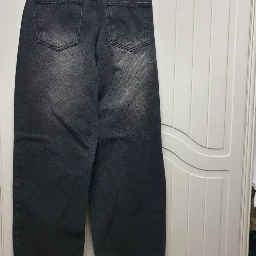 [BUNJANG] Black Washed Wide Denim Pants / 블랙 워싱 와이드 데님 팬츠
