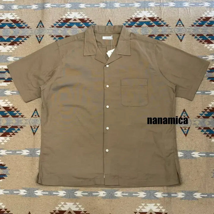 [BUNJANG] Nanamica Panama Short Sleeve Shirt Beige / [L][105] 나나미카 오픈 카라 파나마 숏 슬리브 셔츠 베이지