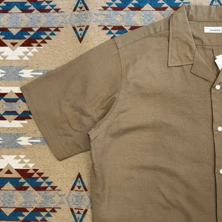 [BUNJANG] Nanamica Panama Short Sleeve Shirt Beige / [L][105] 나나미카 오픈 카라 파나마 숏 슬리브 셔츠 베이지