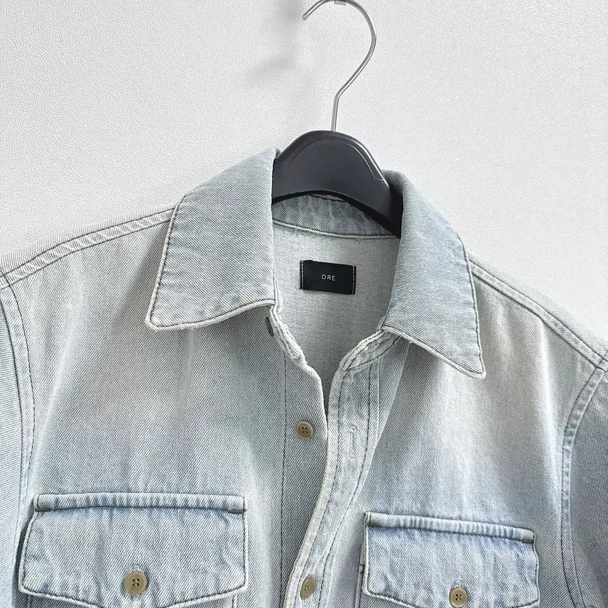 [BUNJANG] Ore Denim Short Sleeve Shirt / Ore 오어 반팔 데님 셔츠