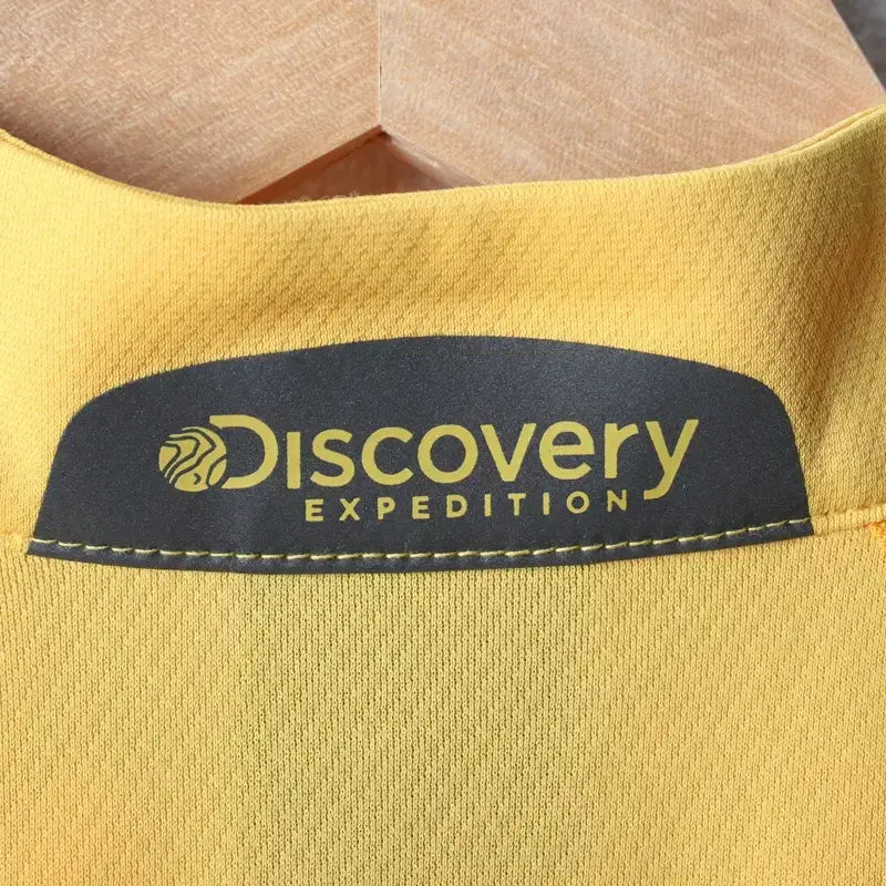 [BUNJANG] Discovery Functional Half-Zip Polo Shirt / (L) 디스커버리 반팔 카라 티셔츠 기능성 반집업 노랑-184E5