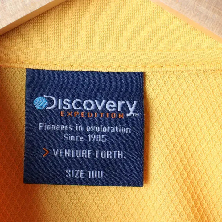 [BUNJANG] Discovery Functional Half-Zip Polo Shirt / (L) 디스커버리 반팔 카라 티셔츠 기능성 반집업 노랑-184E5