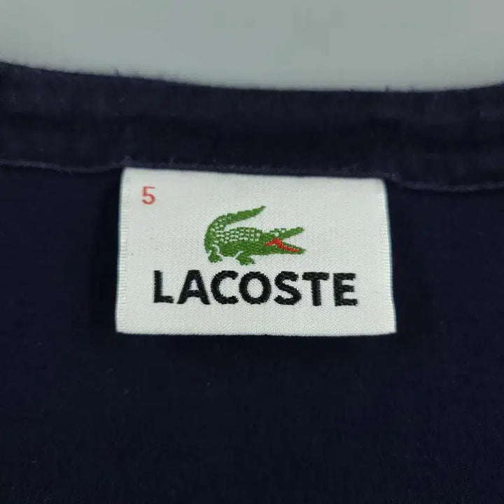 [BUNJANG] Lacoste Stripe Pattern Cotton Long Sleeve T-Shirt / 라코스테 네이비 오렌지 배색 스트라이프패턴 크록로고 코튼 긴팔 티셔츠 롱