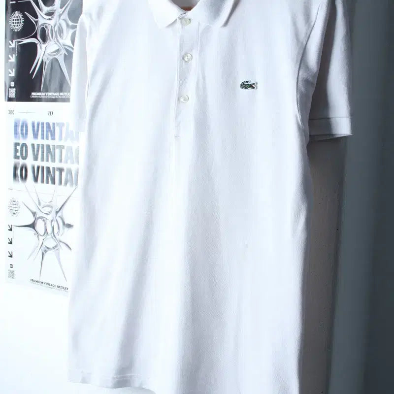 [BUNJANG] Lacoste Polo Shirt (L-XL) Small Logo White / (L-XL) 라코스테 반팔 카라 티셔츠 스몰로고 화이트 놈코어-184E7