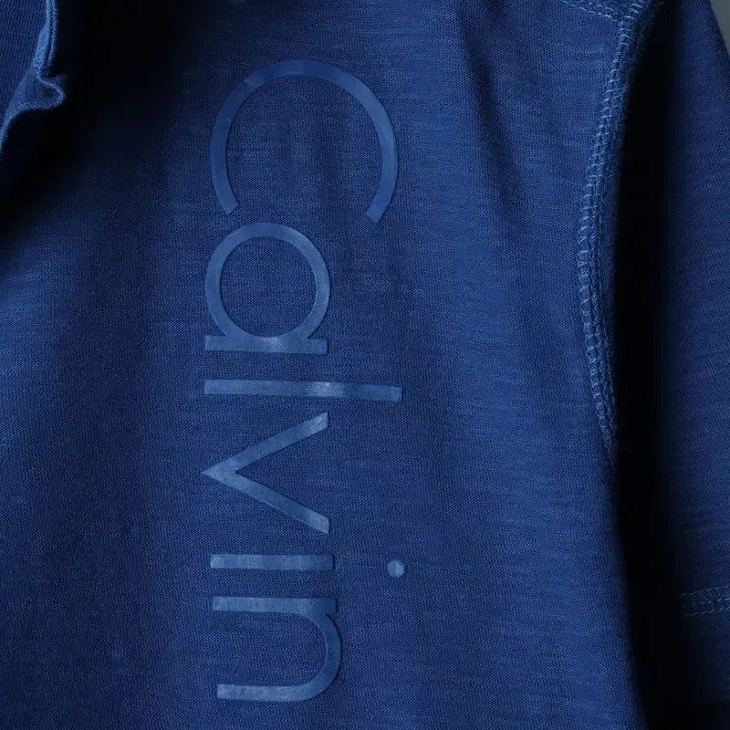 [BUNJANG] Calvin Klein V-Neck Lettering Polo T-Shirt / (M-XL) 캘빈클라인 반팔 카라 티셔츠 브이넥 레터링-184E8