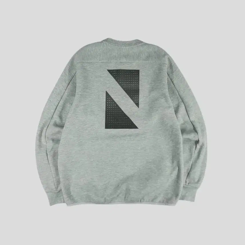 [BUNJANG] New Era Gray Black Raglan Sweatshirt / 뉴에라 그레이 블랙 배색 스펠아웃 로고 레글런 캥거루포켓 리플렉티브 기하