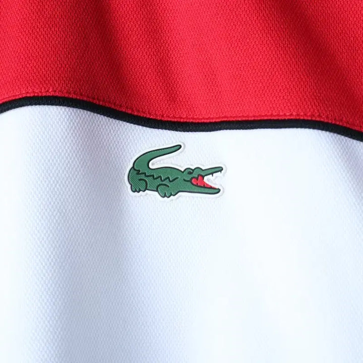 [SOLD OUT] (L-XL) 라코스테 반팔 카라 티셔츠 기능성 화이트 투톤-184EA