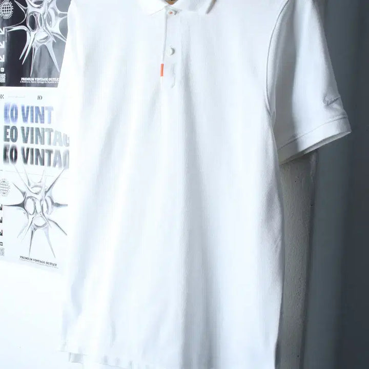[BUNJANG] Nike Short Sleeve Polo Shirt White / (M-L) 나이키 반팔 카라 티셔츠 화이트 무지 올드스쿨-184EB