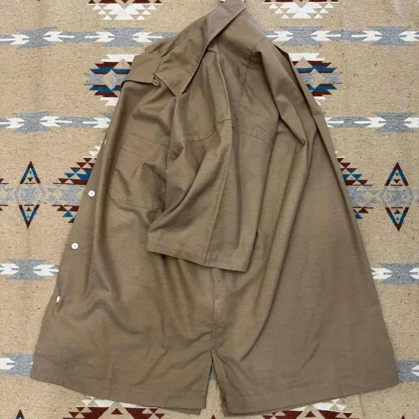 [BUNJANG] Nanamica Panama Short Sleeve Shirt Beige / [XL][110] 나나미카 오픈카라 파나마 숏슬리브 셔츠 베이지