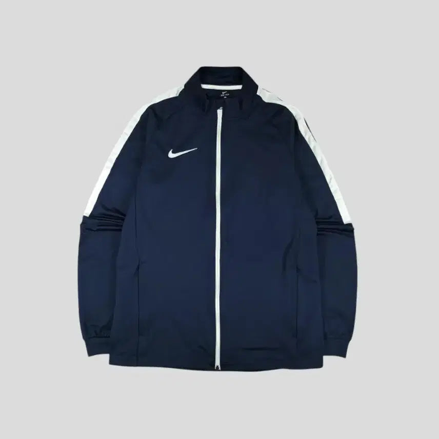 [BUNJANG] Nike Navy White Raglan Dry-Fit Track Top Jacket / 나이키 네이비 화이트 배색 스우시 로고 레글런 드라이핏 트랙탑 집업 져지
