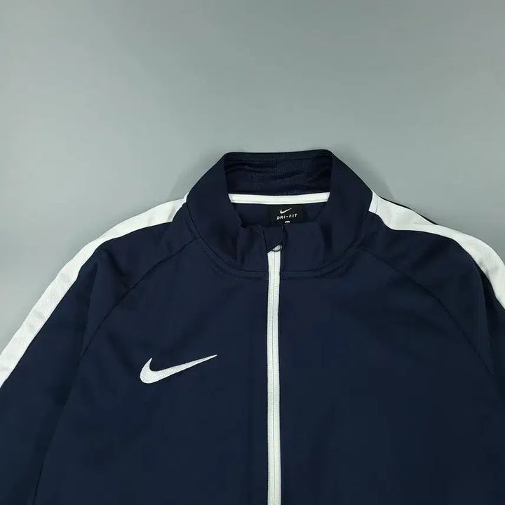 [BUNJANG] Nike Navy White Raglan Dry-Fit Track Top Jacket / 나이키 네이비 화이트 배색 스우시 로고 레글런 드라이핏 트랙탑 집업 져지