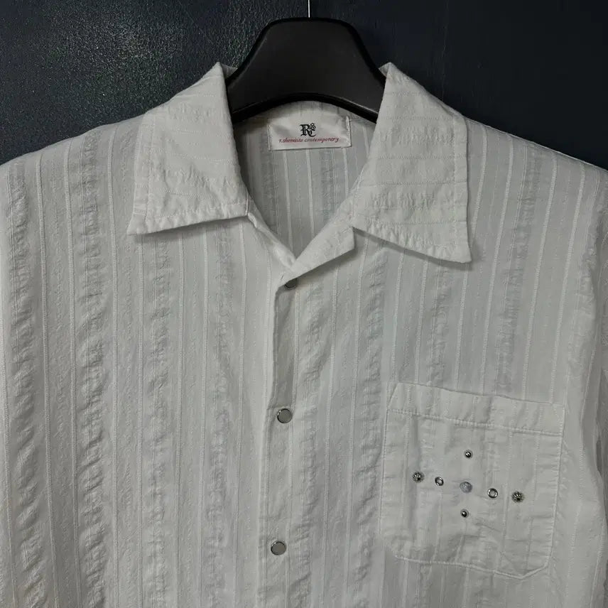 [BUNJANG] RSC White Striped Shirt / 2 알에스씨 링클 화이트 스트라이프 셔츠
