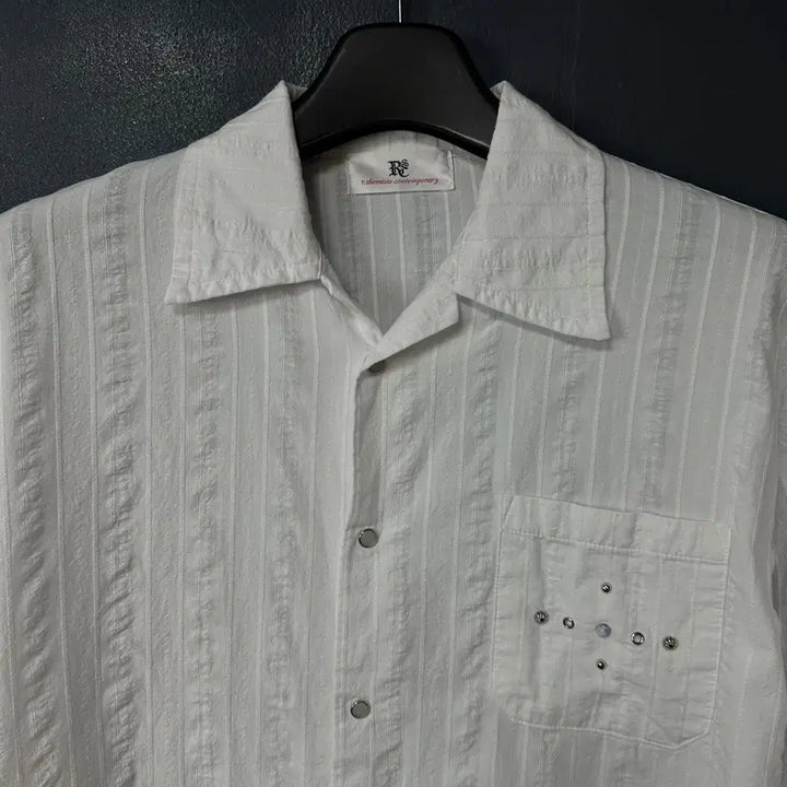 [BUNJANG] RSC White Striped Shirt / 2 알에스씨 링클 화이트 스트라이프 셔츠