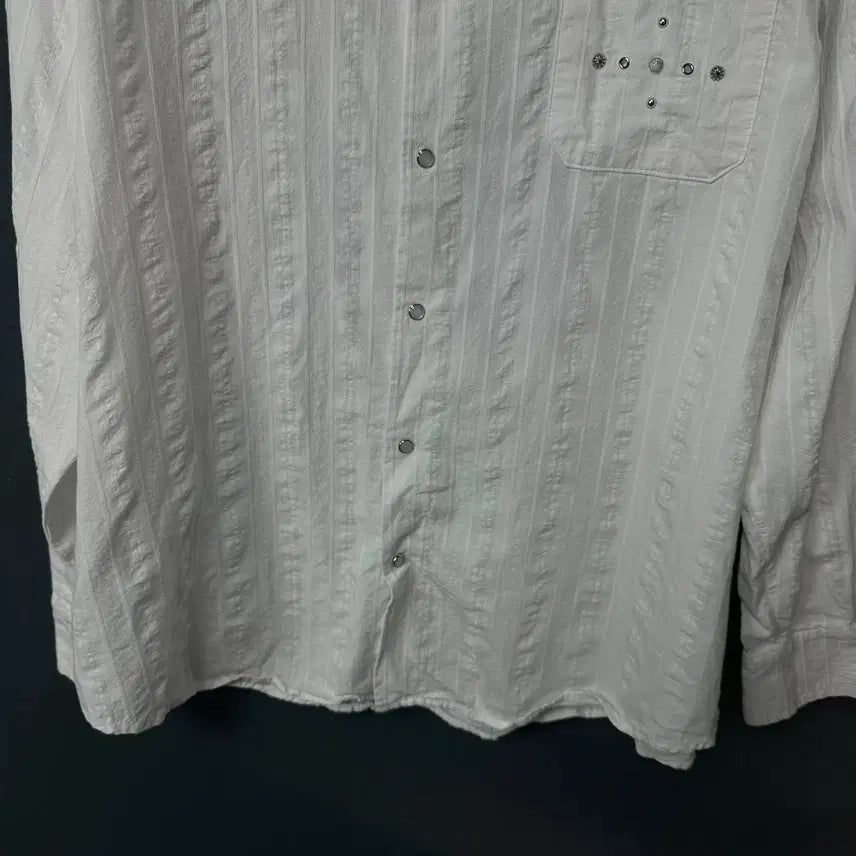 [BUNJANG] RSC White Striped Shirt / 2 알에스씨 링클 화이트 스트라이프 셔츠