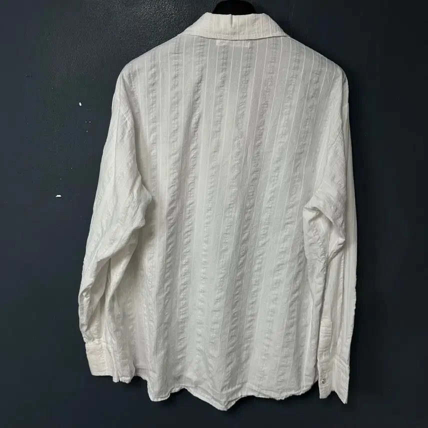 [BUNJANG] RSC White Striped Shirt / 2 알에스씨 링클 화이트 스트라이프 셔츠