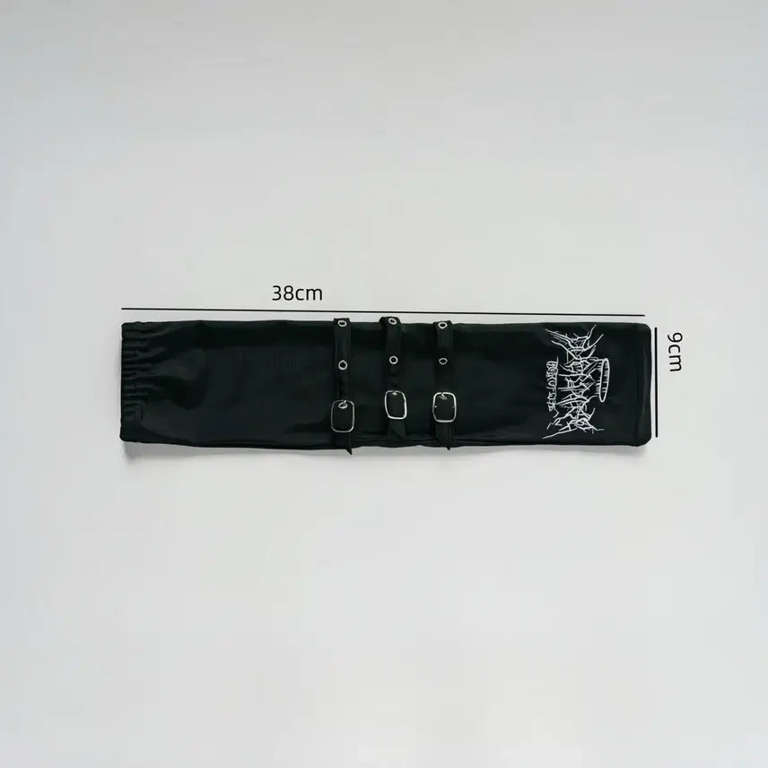 [BUNJANG] Punk Gothic Subculture Buckle Arm Warmers (2 Colors) / 펑크 고딕 서브컬처 버클 암워머 소매(2컬러)