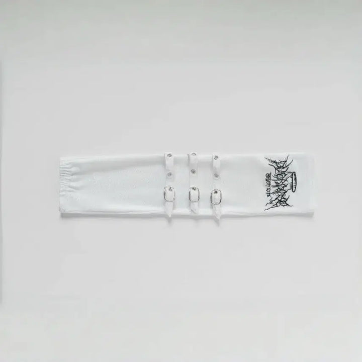 [BUNJANG] Punk Gothic Subculture Buckle Arm Warmers (2 Colors) / 펑크 고딕 서브컬처 버클 암워머 소매(2컬러)