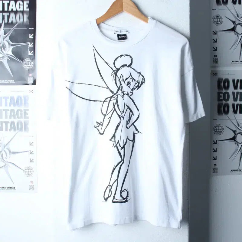 [BUNJANG] ZARA Tinkerbell Collaboration T-Shirt / W(S-L) 자라 반팔 티셔츠 디즈니 협업 팅커벨 한정판-184ED