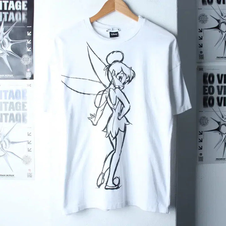 [BUNJANG] ZARA Tinkerbell Collaboration T-Shirt / W(S-L) 자라 반팔 티셔츠 디즈니 협업 팅커벨 한정판-184ED