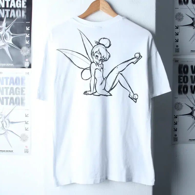 [BUNJANG] ZARA Tinkerbell Collaboration T-Shirt / W(S-L) 자라 반팔 티셔츠 디즈니 협업 팅커벨 한정판-184ED