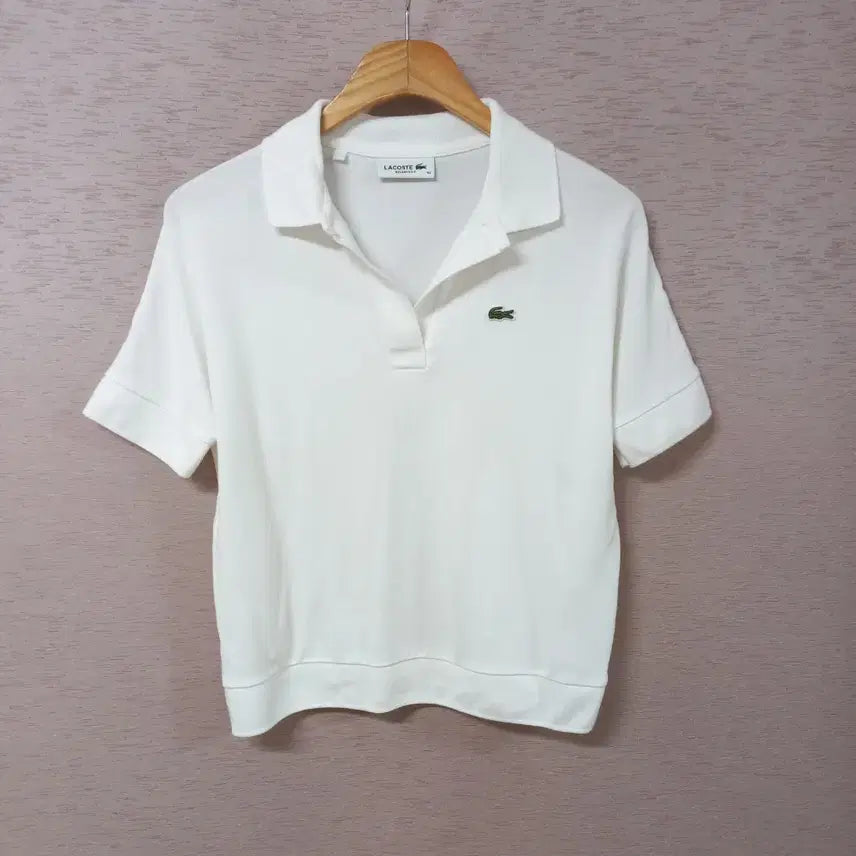 [SOLD OUT] B4-24/라코스테 화이트 반팔 카라티 여성