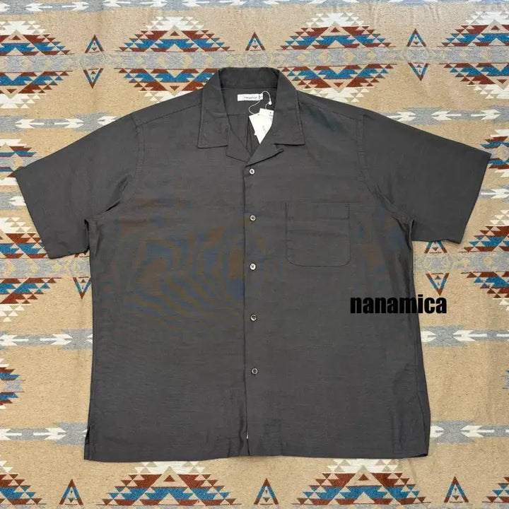 [BUNJANG] Nanamica Panama Short Sleeve Shirt Heather Gray / [M][100] 나나미카 오픈카라 파나마 숏슬리브 셔츠 헤더 그레이