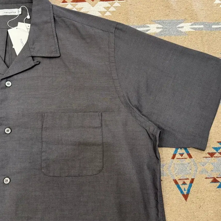 [BUNJANG] Nanamica Panama Short Sleeve Shirt Heather Gray / [M][100] 나나미카 오픈카라 파나마 숏슬리브 셔츠 헤더 그레이