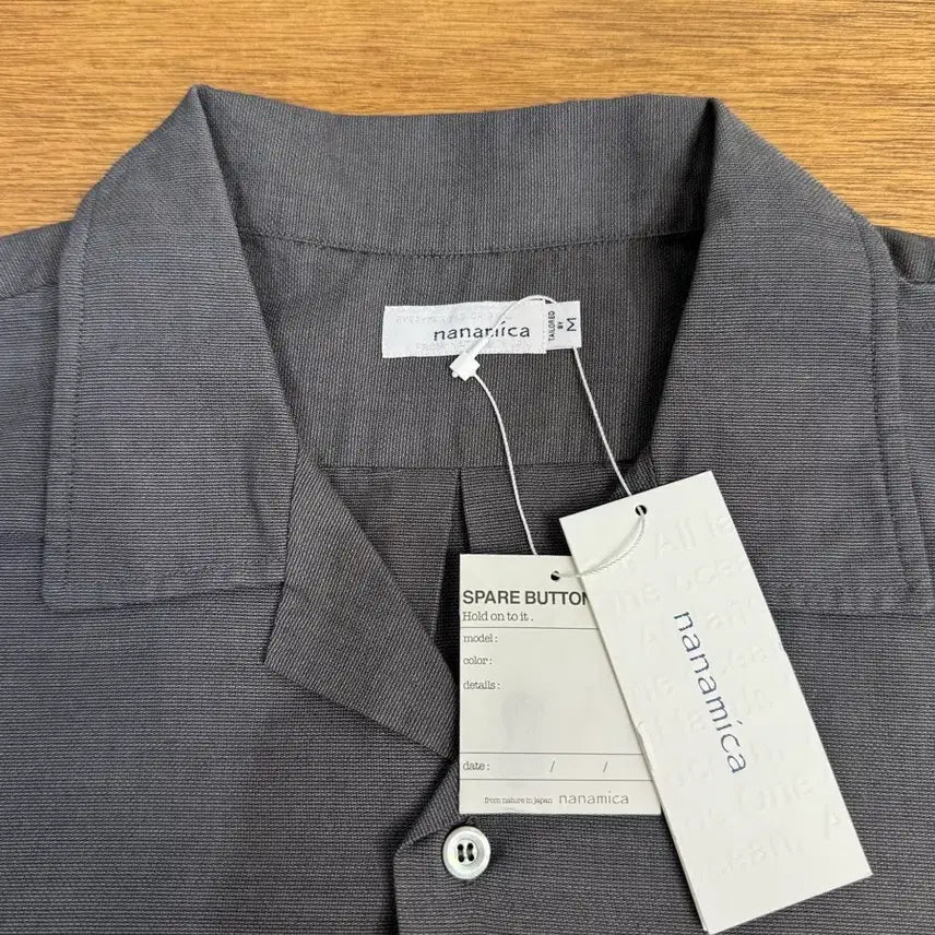 [BUNJANG] Nanamica Panama Short Sleeve Shirt Heather Gray / [M][100] 나나미카 오픈카라 파나마 숏슬리브 셔츠 헤더 그레이