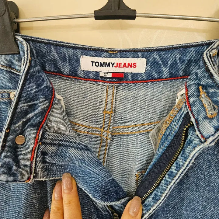 [BUNJANG] Tommy Hilfiger Denim Midi Skirt / 타미힐피거 데님 스커트 버튼 포인트