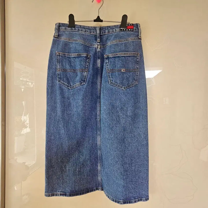 [BUNJANG] Tommy Hilfiger Denim Midi Skirt / 타미힐피거 데님 스커트 버튼 포인트