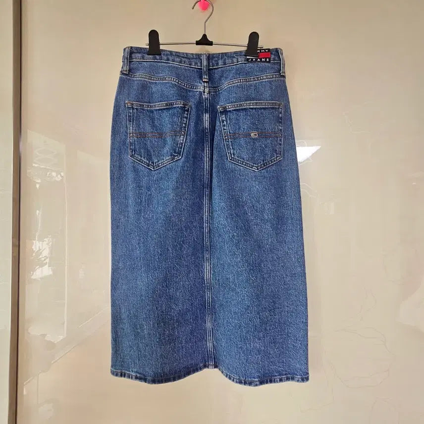[BUNJANG] Tommy Hilfiger Denim Midi Skirt / 타미힐피거 데님 스커트 버튼 포인트