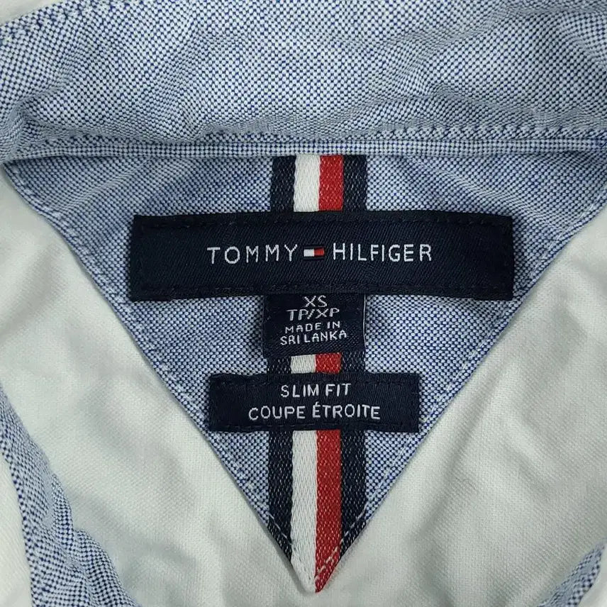[BUNJANG] Tommy Hilfiger Slim Fit Cotton Blend Button-Down Shirt / 타미힐피거 화이트 체스트포켓 버튼다운 슬림핏 코튼블렌드 남방 셔츠 S