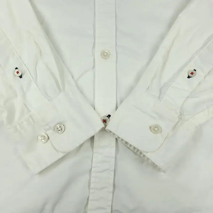 [BUNJANG] Tommy Hilfiger Slim Fit Cotton Blend Button-Down Shirt / 타미힐피거 화이트 체스트포켓 버튼다운 슬림핏 코튼블렌드 남방 셔츠 S