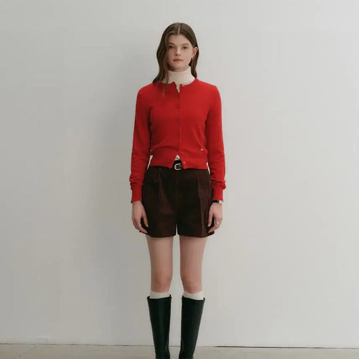 [SOLD OUT] 룩캐스트 힌스 캐시 라운드 가디건 레드 S