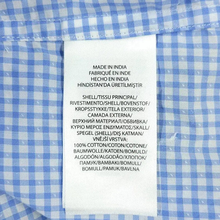 [BUNJANG] Polo Ralph Lauren Gingham Check Custom Fit Shirt / 폴로랄프로렌 화이트 라이트블루 배색 깅엄체크 블루포니 커스텀핏 컷어웨이