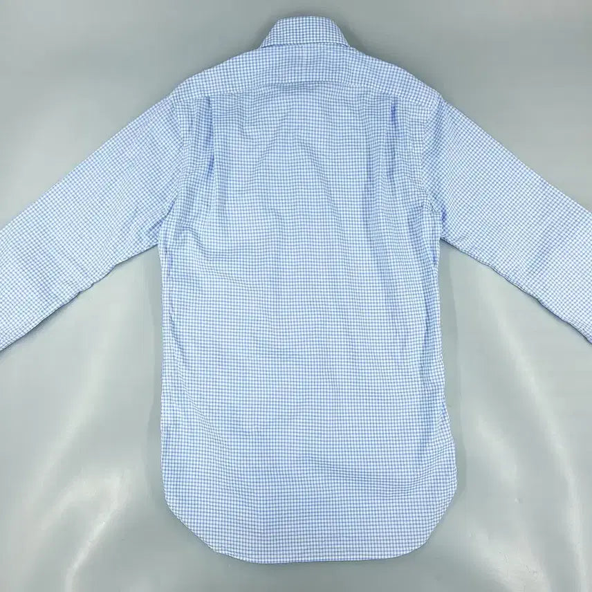 [BUNJANG] Polo Ralph Lauren Gingham Check Custom Fit Shirt / 폴로랄프로렌 화이트 라이트블루 배색 깅엄체크 블루포니 커스텀핏 컷어웨이