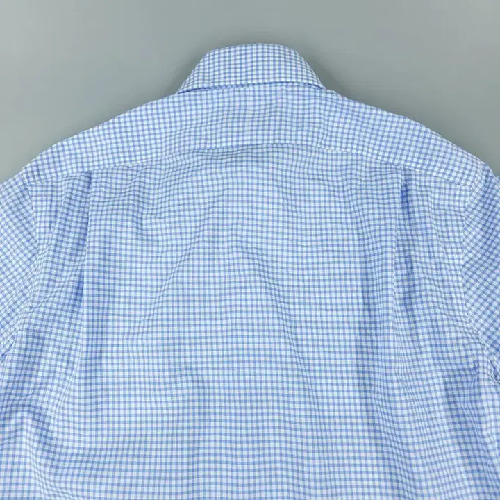 [BUNJANG] Polo Ralph Lauren Gingham Check Custom Fit Shirt / 폴로랄프로렌 화이트 라이트블루 배색 깅엄체크 블루포니 커스텀핏 컷어웨이