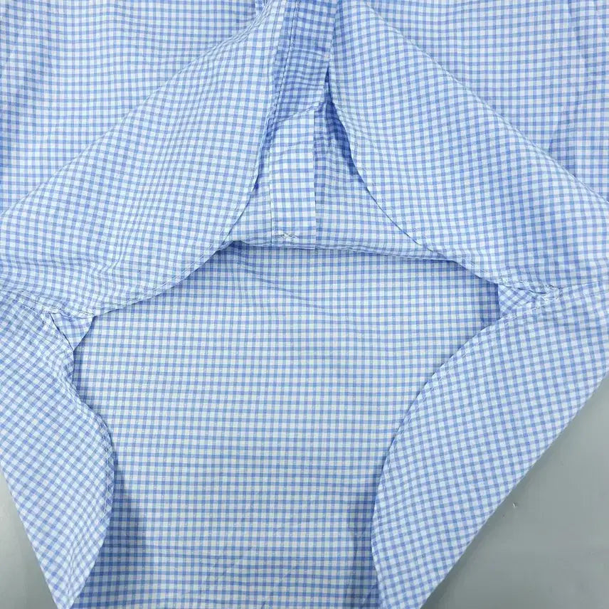 [BUNJANG] Polo Ralph Lauren Gingham Check Custom Fit Shirt / 폴로랄프로렌 화이트 라이트블루 배색 깅엄체크 블루포니 커스텀핏 컷어웨이
