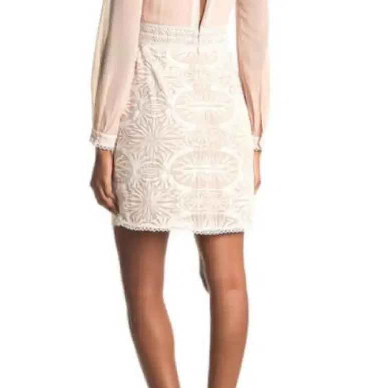 [BUNJANG] REISS Pink Lace Midi Dress / REISS 핑크 레이스 미디 원피스