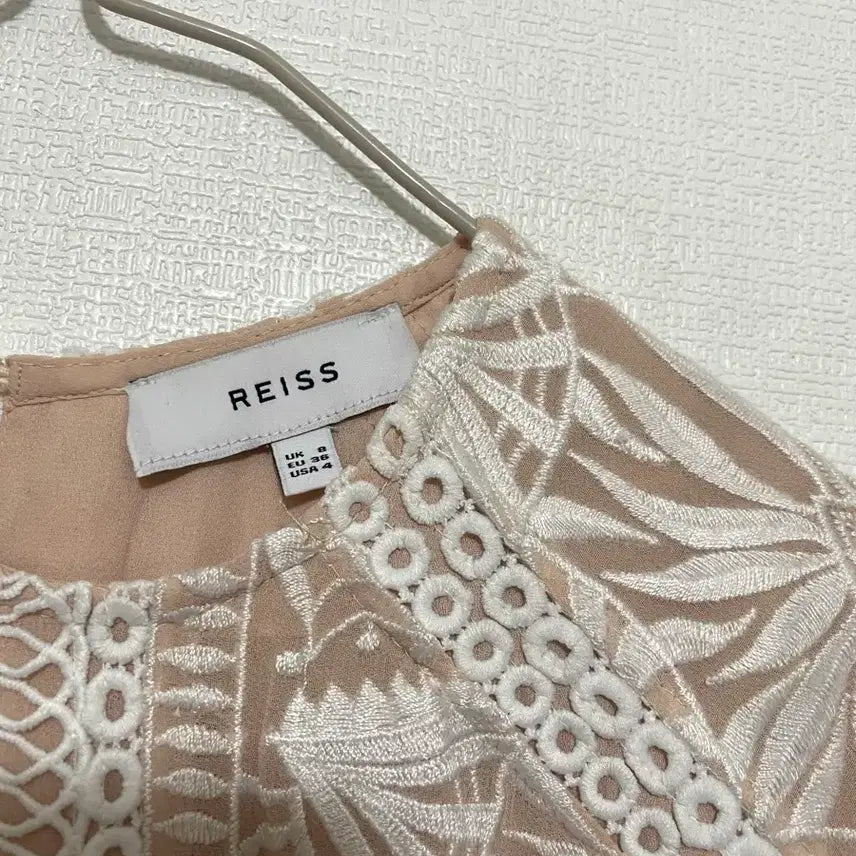 [BUNJANG] REISS Pink Lace Midi Dress / REISS 핑크 레이스 미디 원피스